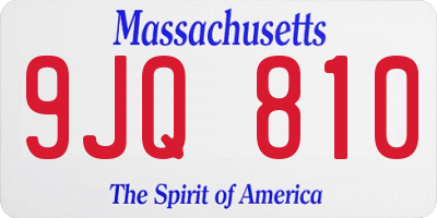 MA license plate 9JQ810