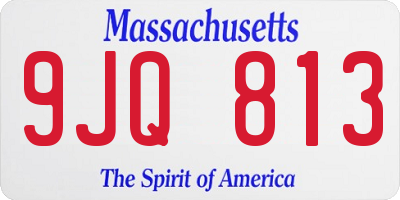 MA license plate 9JQ813
