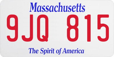 MA license plate 9JQ815