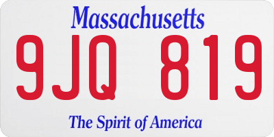MA license plate 9JQ819