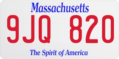 MA license plate 9JQ820