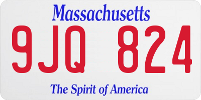 MA license plate 9JQ824