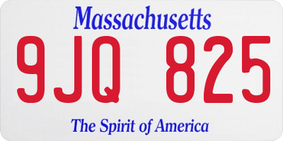 MA license plate 9JQ825