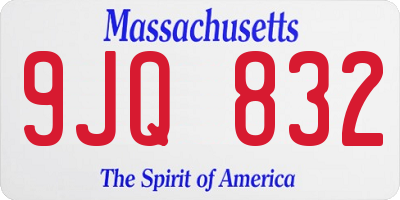 MA license plate 9JQ832