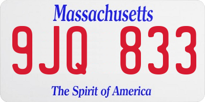 MA license plate 9JQ833
