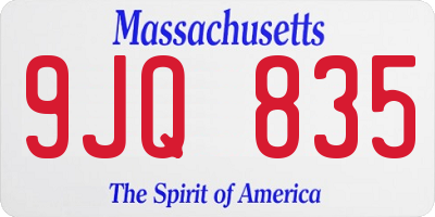 MA license plate 9JQ835