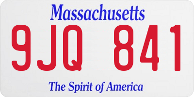 MA license plate 9JQ841