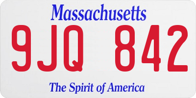 MA license plate 9JQ842