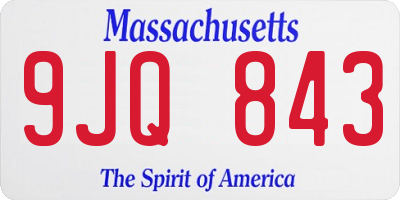 MA license plate 9JQ843