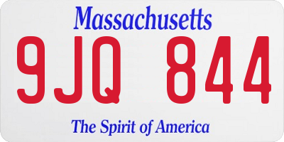 MA license plate 9JQ844