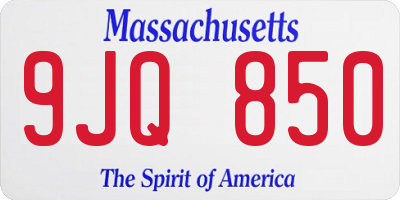 MA license plate 9JQ850