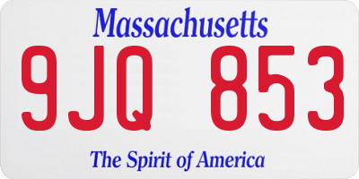 MA license plate 9JQ853
