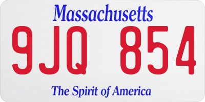 MA license plate 9JQ854