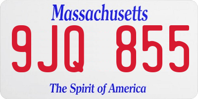 MA license plate 9JQ855