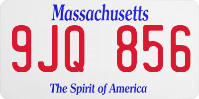 MA license plate 9JQ856