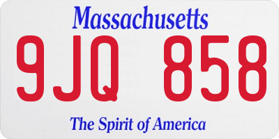 MA license plate 9JQ858