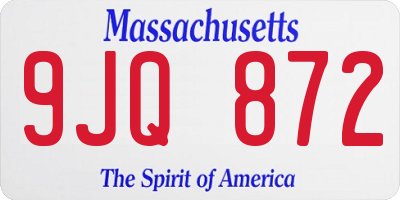 MA license plate 9JQ872