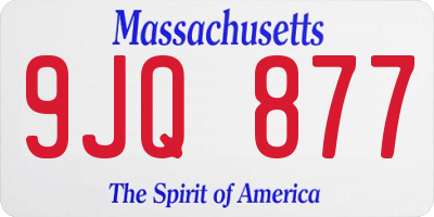 MA license plate 9JQ877