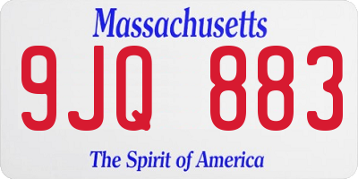MA license plate 9JQ883
