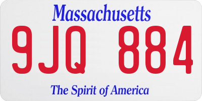 MA license plate 9JQ884