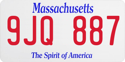 MA license plate 9JQ887