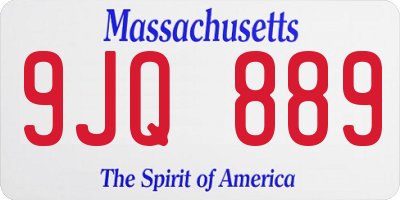 MA license plate 9JQ889