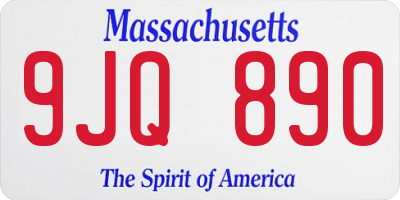 MA license plate 9JQ890