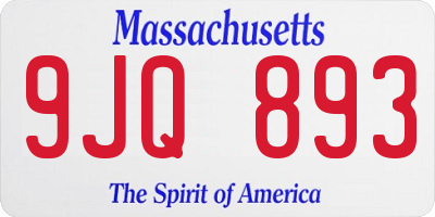MA license plate 9JQ893