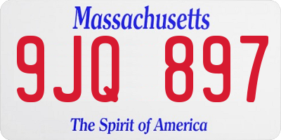 MA license plate 9JQ897