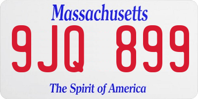 MA license plate 9JQ899