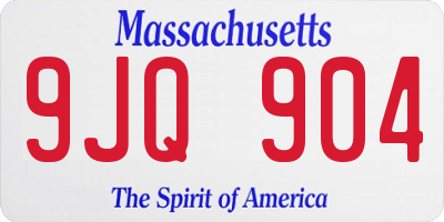 MA license plate 9JQ904