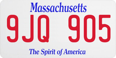 MA license plate 9JQ905
