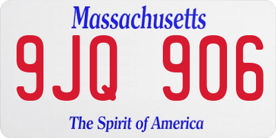 MA license plate 9JQ906