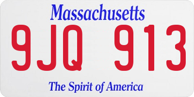 MA license plate 9JQ913