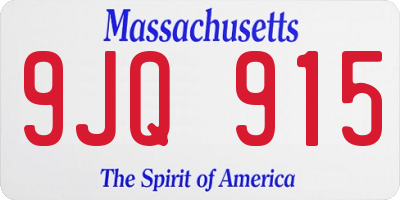 MA license plate 9JQ915