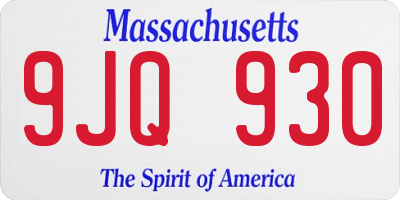 MA license plate 9JQ930