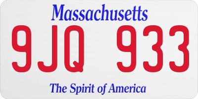 MA license plate 9JQ933