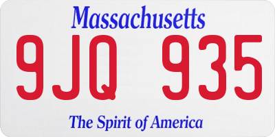 MA license plate 9JQ935