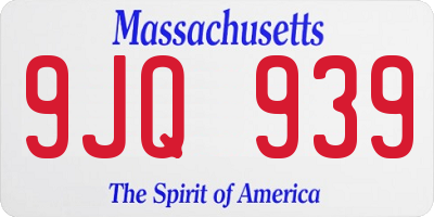 MA license plate 9JQ939