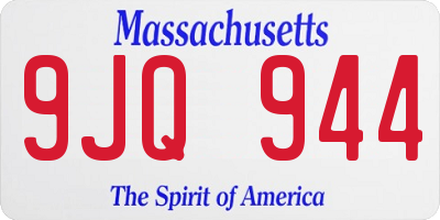 MA license plate 9JQ944