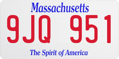 MA license plate 9JQ951