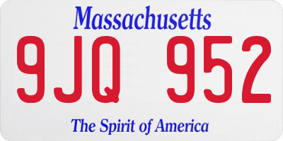MA license plate 9JQ952