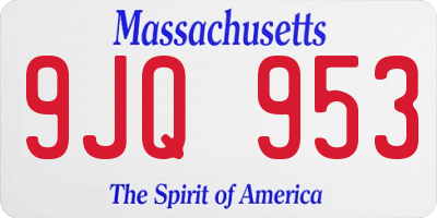 MA license plate 9JQ953