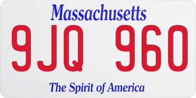 MA license plate 9JQ960