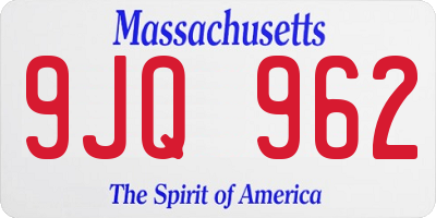 MA license plate 9JQ962