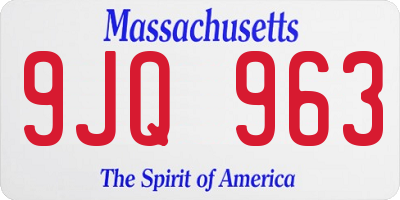 MA license plate 9JQ963