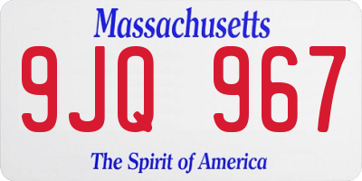 MA license plate 9JQ967