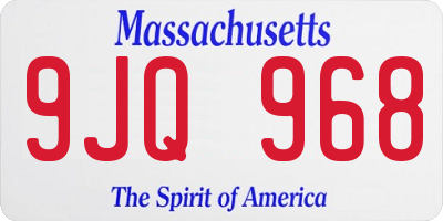 MA license plate 9JQ968