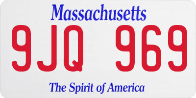 MA license plate 9JQ969
