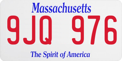 MA license plate 9JQ976